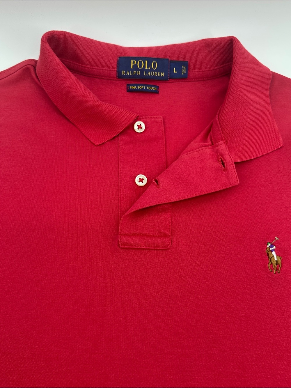 Polo Ralph Lauren Red Pima Soft Touch Polo Shirt Men’s L